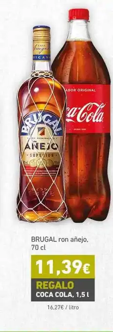 HiperDino Brugal Ron Añejo 70cl , Regalo Coca Cola 1,5l oferta