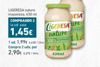 HiperDino Ligeresa nature mayonesa 430ml oferta