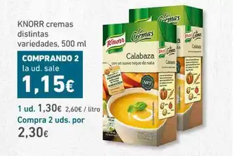 HiperDino Knorr cremas distintas variedades 500ml oferta