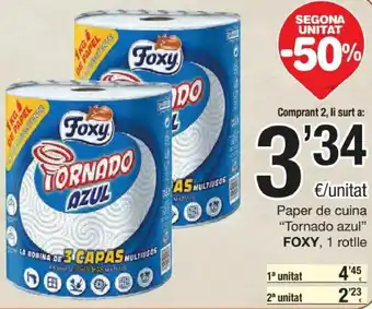 SPAR Foxy Paper de Cuina "Tornado Azul1 Rotlle oferta