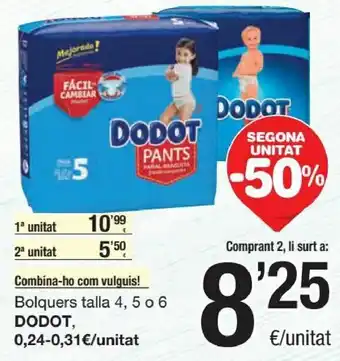 SPAR Dodot Bolquers Talla 4, 5 o 6 oferta