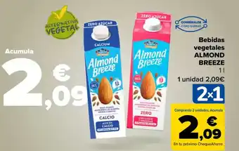 Carrefour ALMOND BREEZE Bebidas vegetales oferta