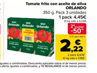 Carrefour ORLANDO Tomate frito con aceite de oliva oferta