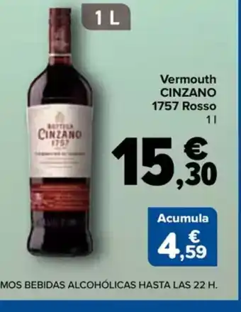 Carrefour CINZANO Vermouth 1757 Rosso oferta