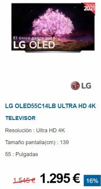 Tien 21 LG OLED55C14LB Ultra HD 4K Televisor oferta