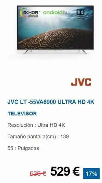 Tien 21 JVC LT-55VA6900 Ultra HD 4K Televisor oferta