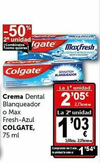 Masymas Crema Dental Blanqueador O Max Fresh-azul Colgate 75ml oferta