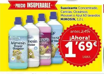 Masymas Suavizante Concentrado Caricias Oceánico Moussel O Azul 60 Lavados Mimosin oferta