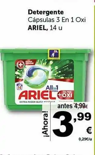Masymas Detergente Cápsulas 3 En 1 Oxi Ariel,14u oferta