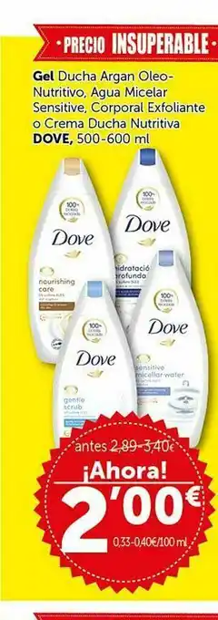 Masymas Gel Ducha Argan Oleo-nutritivo Agua Micelar Sensitive Corporal Exfoliante O Crema Ducha Nutritiva Dove 500-600ml oferta