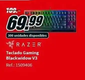 MediaMarkt Teclado Gaming Blackwidow V3 Razer oferta