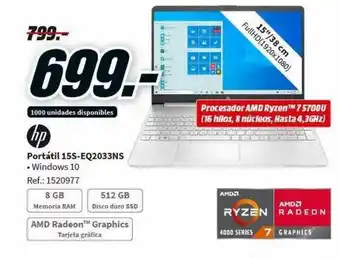 MediaMarkt Hp Portátil 15s-eq2033sn oferta