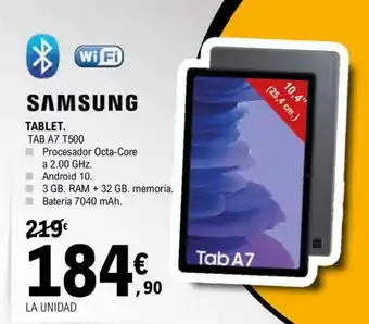 E.Leclerc Samsung Tablet Tab A7 T500 oferta
