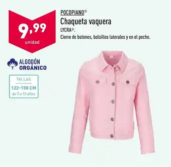ALDI Pocopiano Chaqueta vaquera Lycra Cierre de botones, bolsillos laterales y en el pecho oferta