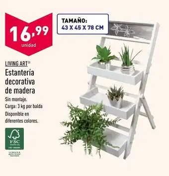 ALDI Living Art Estanteria decorativa de madera 3kg oferta