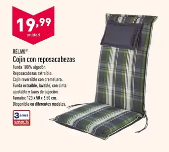 ALDI Belavi Cojín con reposacabezas 120 x 50 x 6,50cm oferta