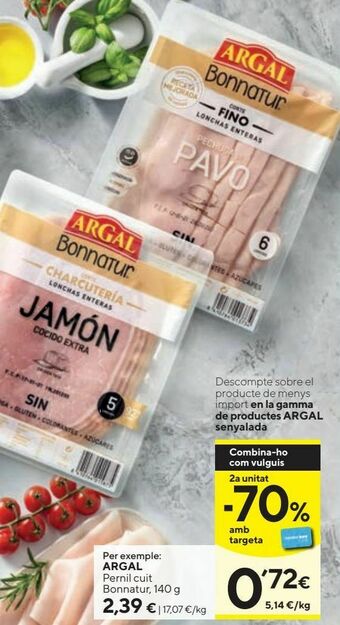 Caprabo Jamón cocido extra argal oferta