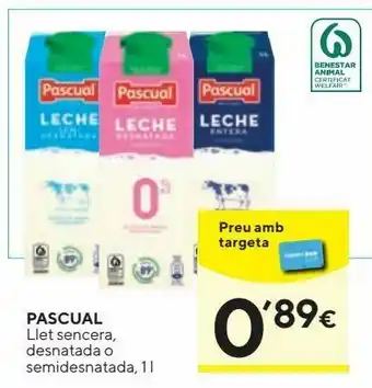 Caprabo Leche entera pascual oferta