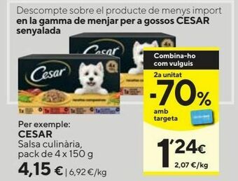 Caprabo Comida para perros cesar oferta