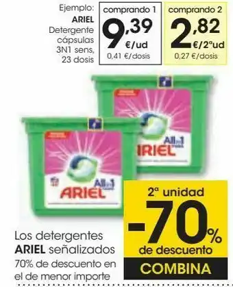 Eroski Ariel detergente cápsulas oferta