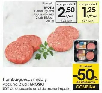 Eroski Eroski hamburguesa vacuno gruesa oferta