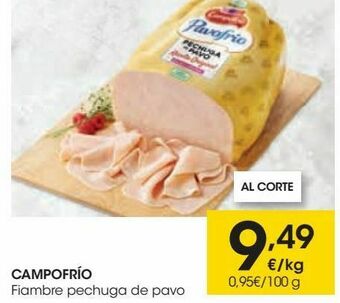Eroski Campofrío fiambre pechuga de pavo oferta