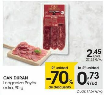 Eroski Can duran longaniza payés extra oferta