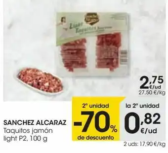 Eroski Sanchez alcaraz taquitos jamón light oferta