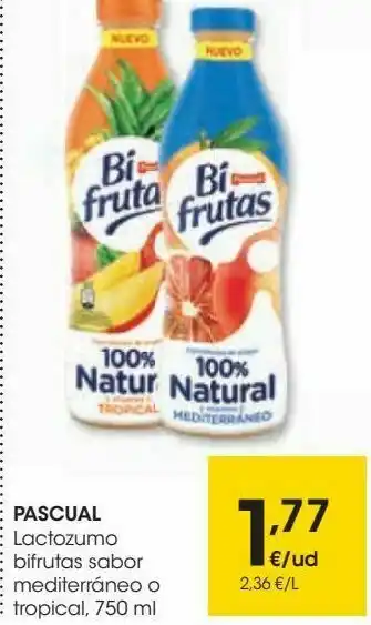 Eroski Pascual lactozumo bifrutas sabor mediterráneo o tropical oferta