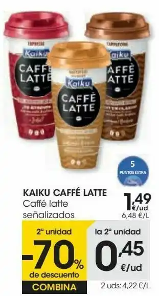 Eroski Kaiku caffé latte caffé latte señalizados oferta