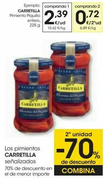 Eroski Los pimientos carretilla señalizados oferta