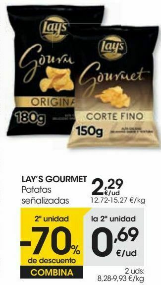 Eroski Lay's gourmet patatas señalizadas oferta