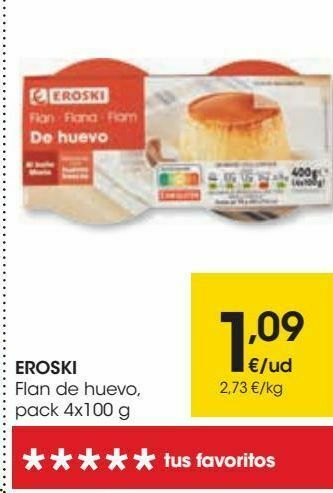 Eroski Eroski flan de huevo oferta