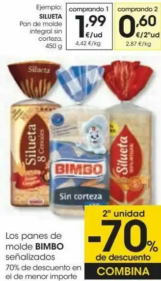 Eroski Los panes de molde bimbo oferta