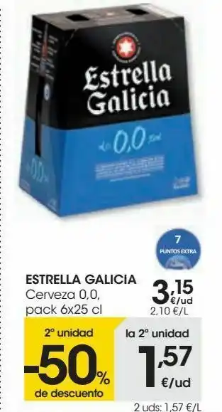 Eroski Estrella galicia cerveza 0,0 oferta