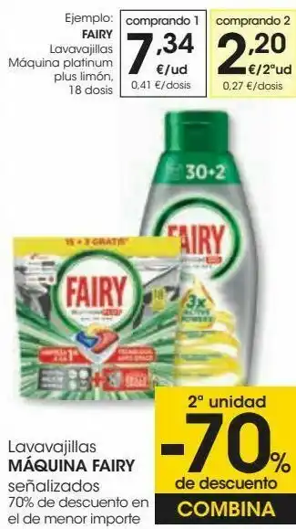 Eroski Lavavajillas máquina fairy oferta