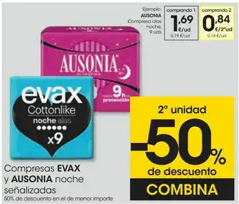 Eroski Compresas evax y ausonia noche oferta
