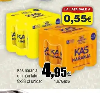 FROIZ KAS Naranja o limón lata oferta