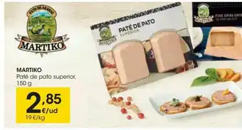 Eroski Martiko paté de pato superior oferta