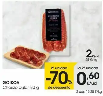 Eroski Goikoa chorizo cular oferta
