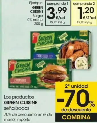 Eroski Green cuisine burger 0% carne oferta