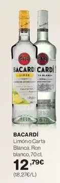 El Corte Inglés Bacardi - limón carta blanca. ron blanco oferta