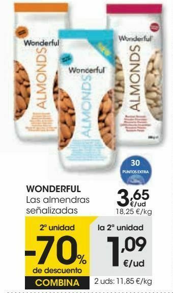 Eroski Wonderful las almendras señalizadas oferta