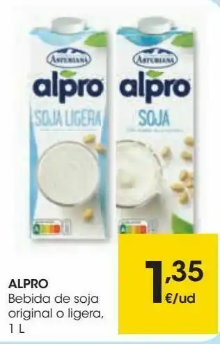 Eroski Alpro bebida de soja original o ligera oferta