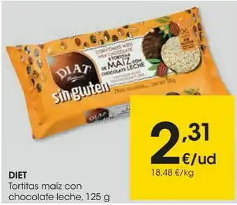 Eroski Diet tortitas maíz con chocolate leche oferta