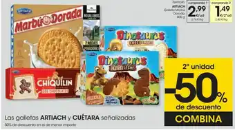 Eroski Artiach galleta marbú dorada oferta