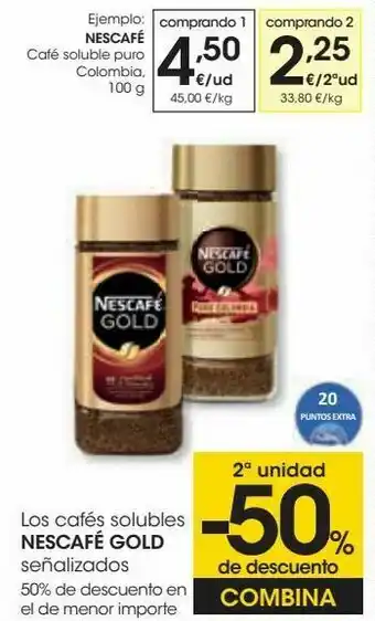 Eroski Nescafé café soluble puro colombia oferta