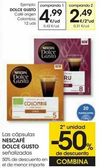 Eroski Dolce gusto café origen colombia oferta