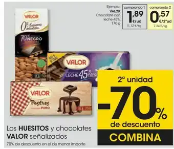Eroski Valor chocolate con leche 45% oferta