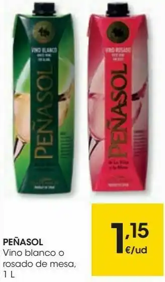 Eroski Peñasol vino blanco o rosado de mesa oferta
